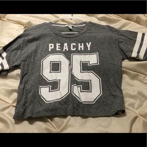 Peachy football cropped t shirt